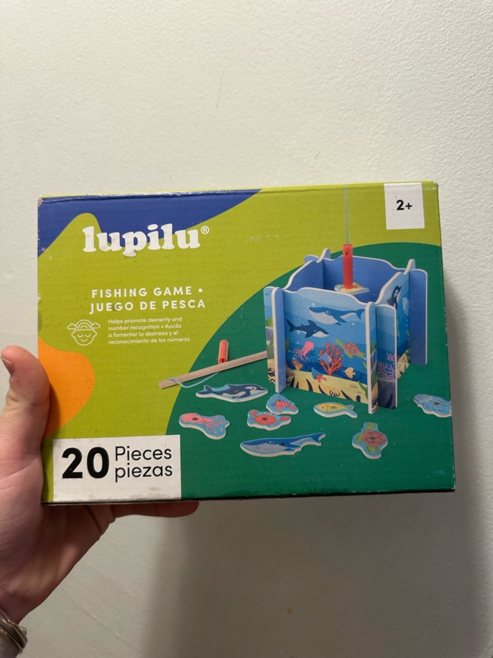 Lupilu Wooden Fishing Game Toy Set 20 Pieces Toddler Learning Toy Age 2+